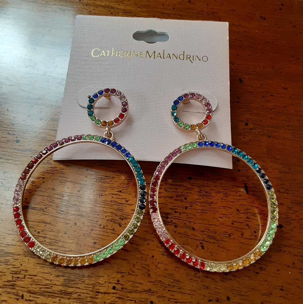 Catherine Malandrino Rainbow Crystal Earrings 25$